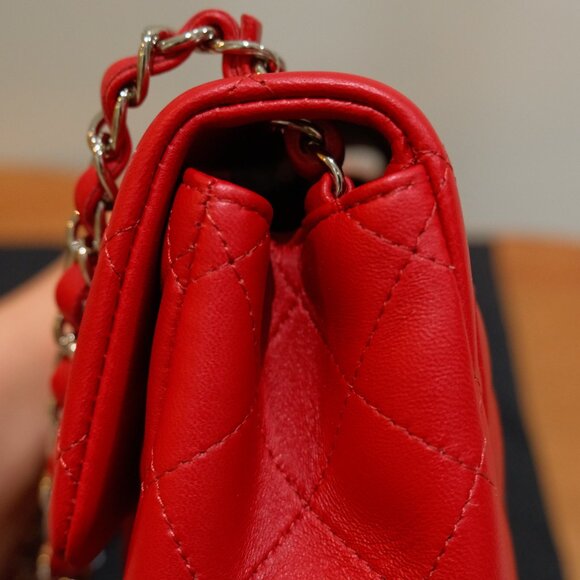 Chanel Quilted Lambskin Mini Square Flap Red NWT - Picture 4 of 16